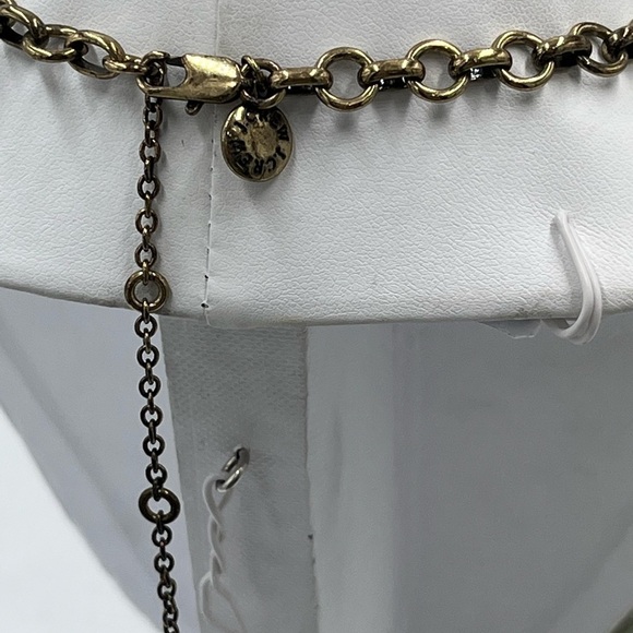 J. Crew Vintage Chunky Asymmetric Clear Gray Glass Rhinestone Drape Necklace - Picture 5 of 16